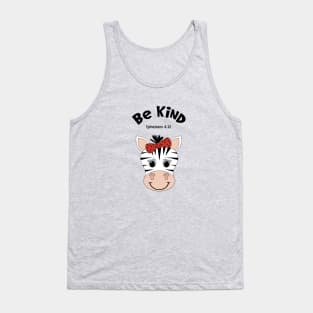 Be Kind Zebra _ Ephesians 4:37 _ Zebra Wearing A Hair Bow Tank Top